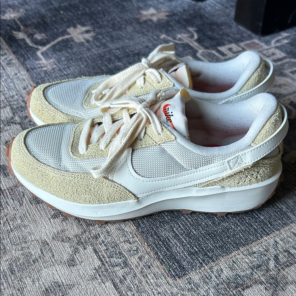 Nike Women's Beige and White Sneakers